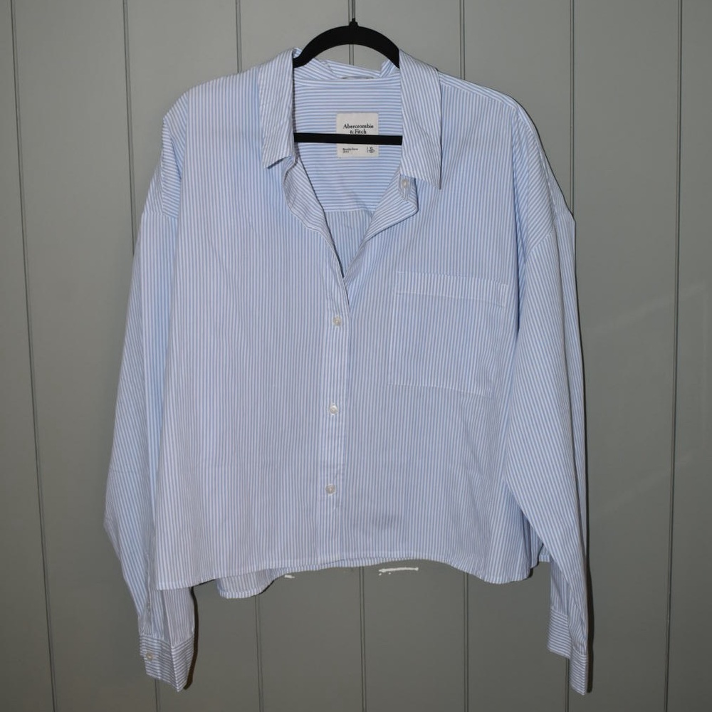 Abercrombie & Fitch Light Blue Striped Shirt